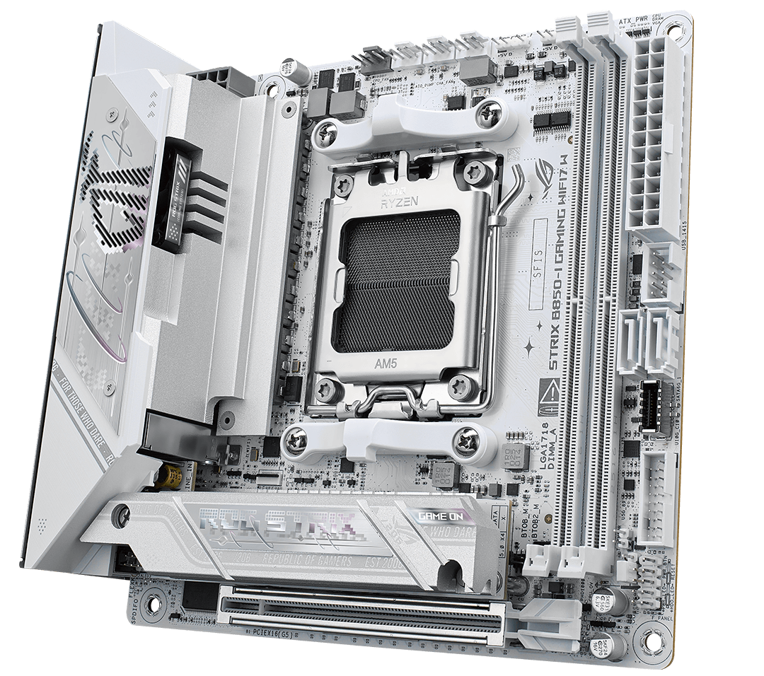 The ROG Strix B850-I WIFI7 W features 10+2+1 power stages rated for 110 amps.