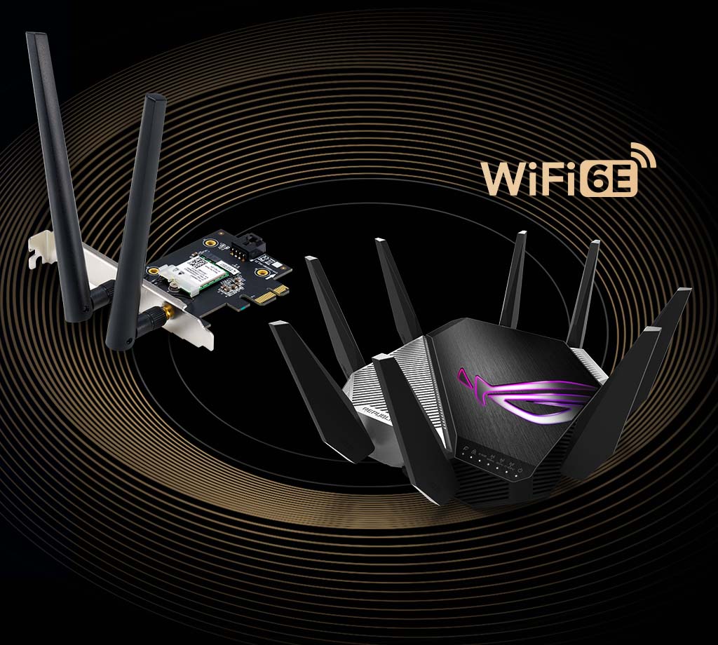 ASUS provides WiFi 6E total solution with PCE-AXE5400 and ROG Rapture GT-AXE11000 WiFi 6E router.