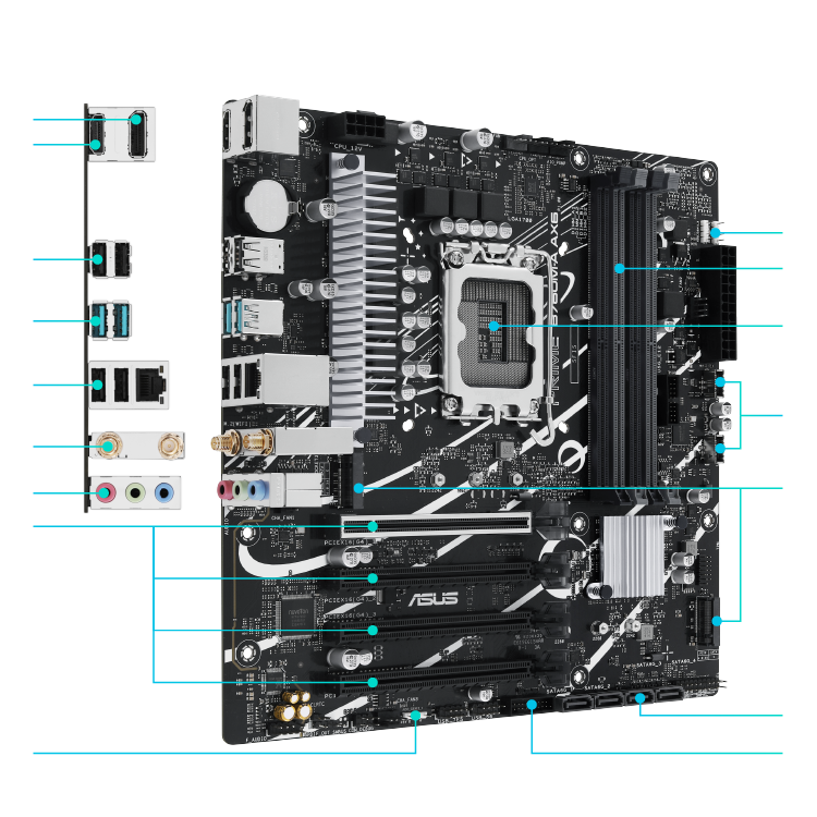 All specs of the PRIME B760M-AX motherboard