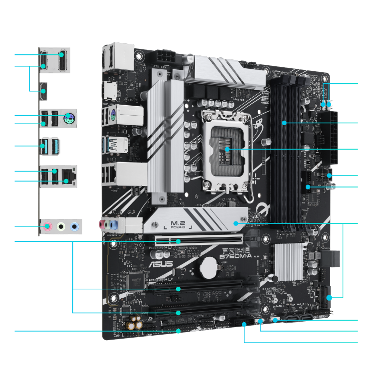 All specs of the PRIME B760M-A motherboard