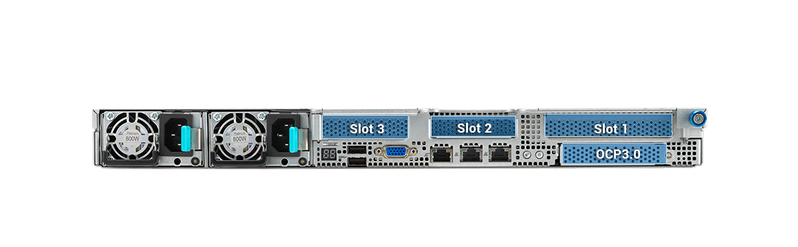 The layout overview of server rear panel