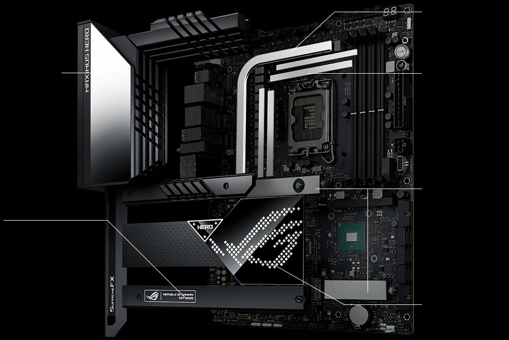 La ROG Maximus Z690 Hero présente une solution de refroidissement améliorée.