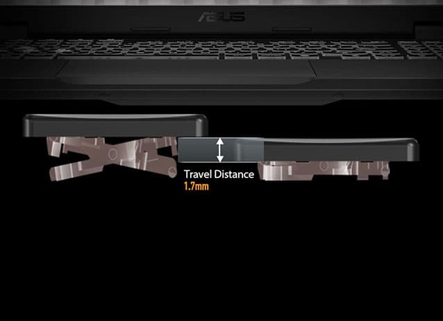 Een close-up van de bezel van het scherm van de TUF Gaming A16, met de nadruk op de webcammodule.