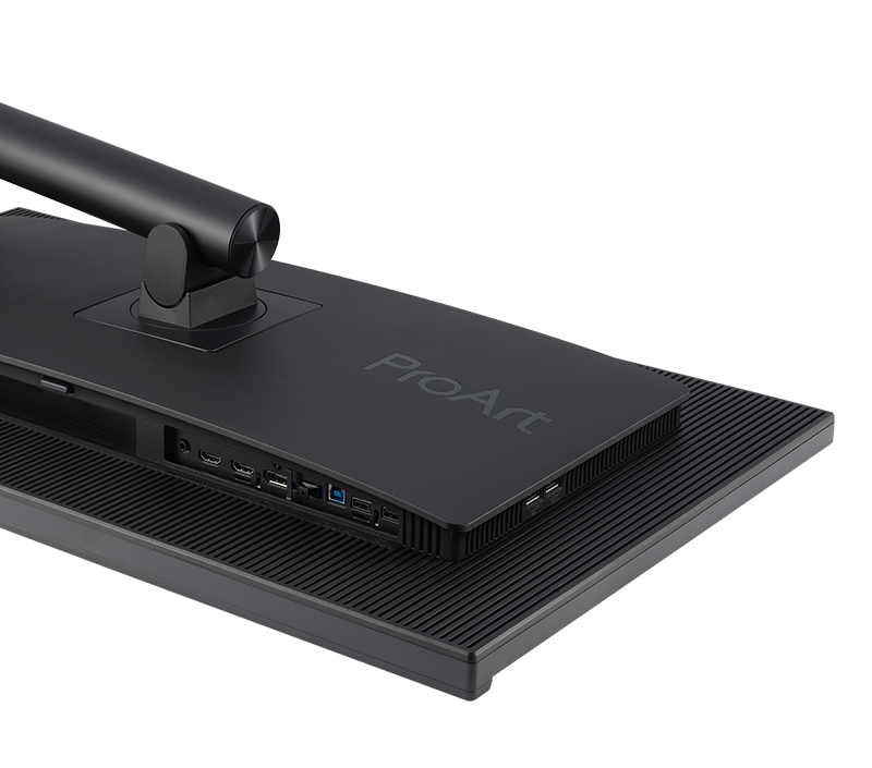 Das ProArt Display PA328QV bietet umfangreiche Anschlussmöglichkeiten mit DisplayPort1.2, zwei HDMI (v1.4)-Anschlüssen und einem integrierten USB-Hub