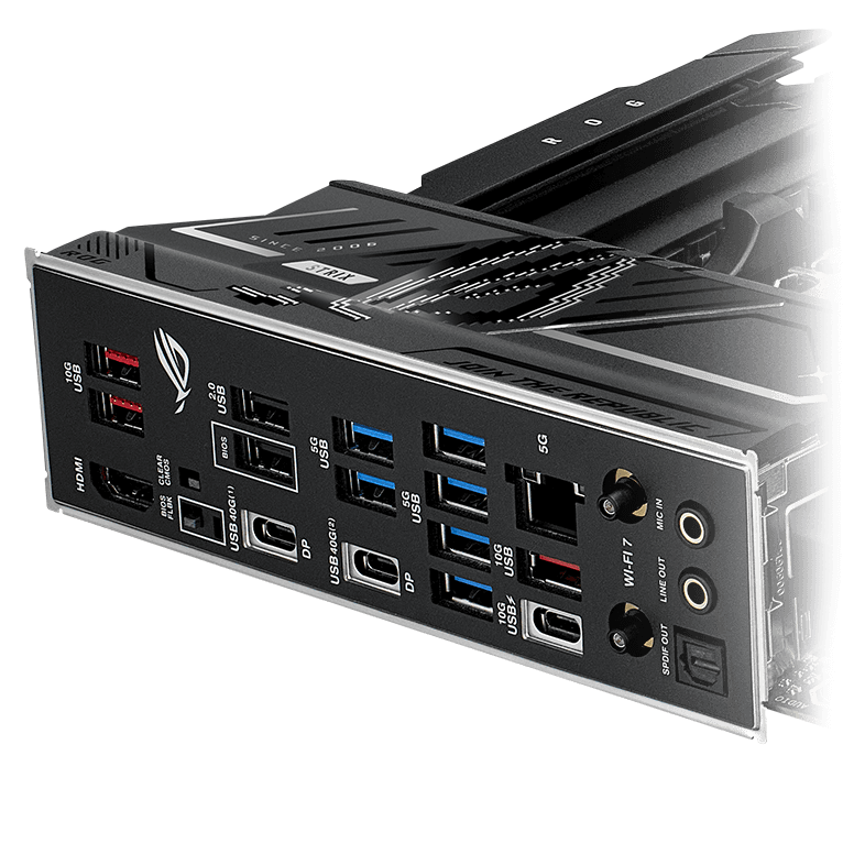 The Strix X870E-H features DUAL USB4® PORTS
