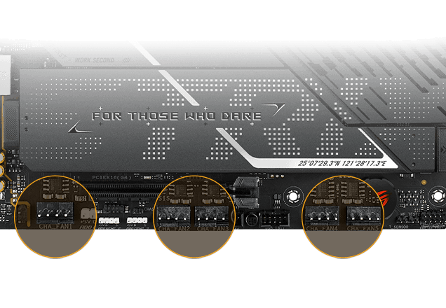 Strix X870E-H chassis fan header locations