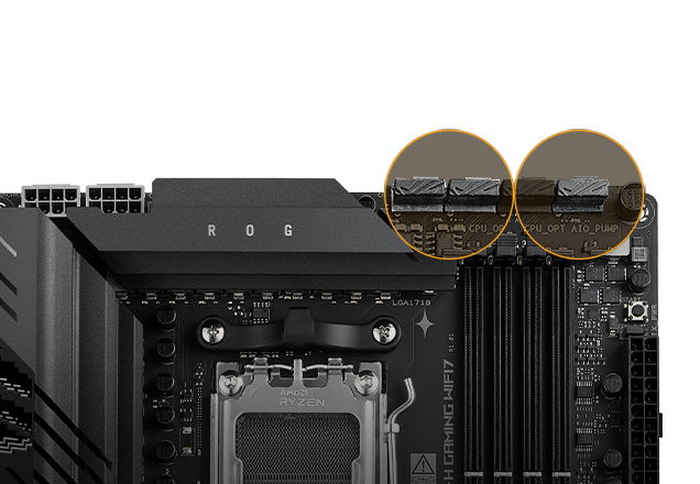 Strix X870E-H fan header locations