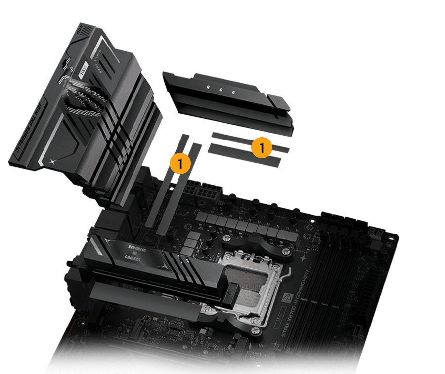 Strix X870E-H VRM cooling design layout
