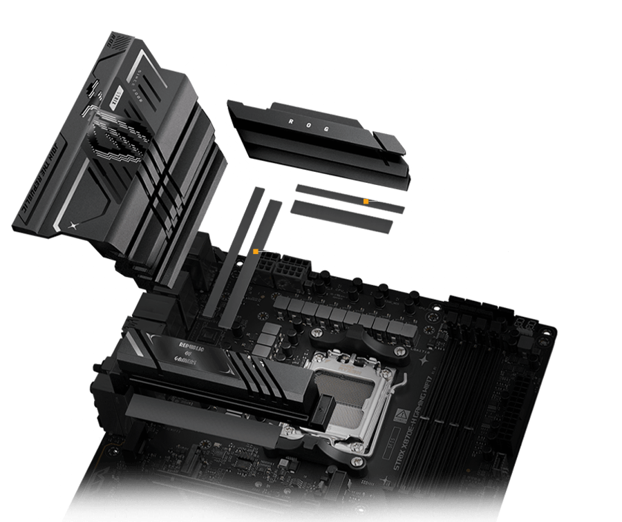 Strix X870E-H VRM cooling design layout