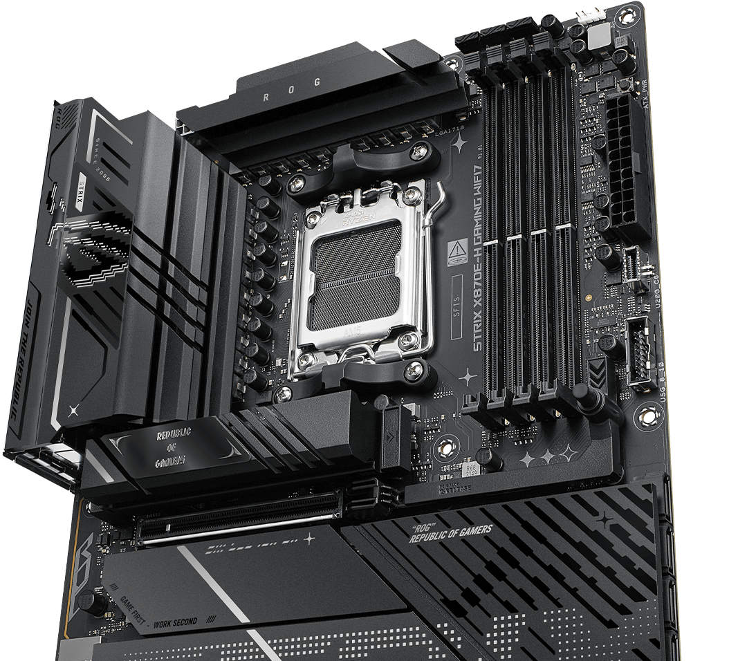 The ROG Strix X870E-H features 16+2+2 power stages rated for 110 amps.
