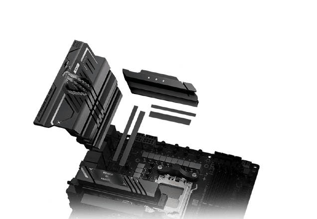 Strix X870E-H VRM cooling design layout