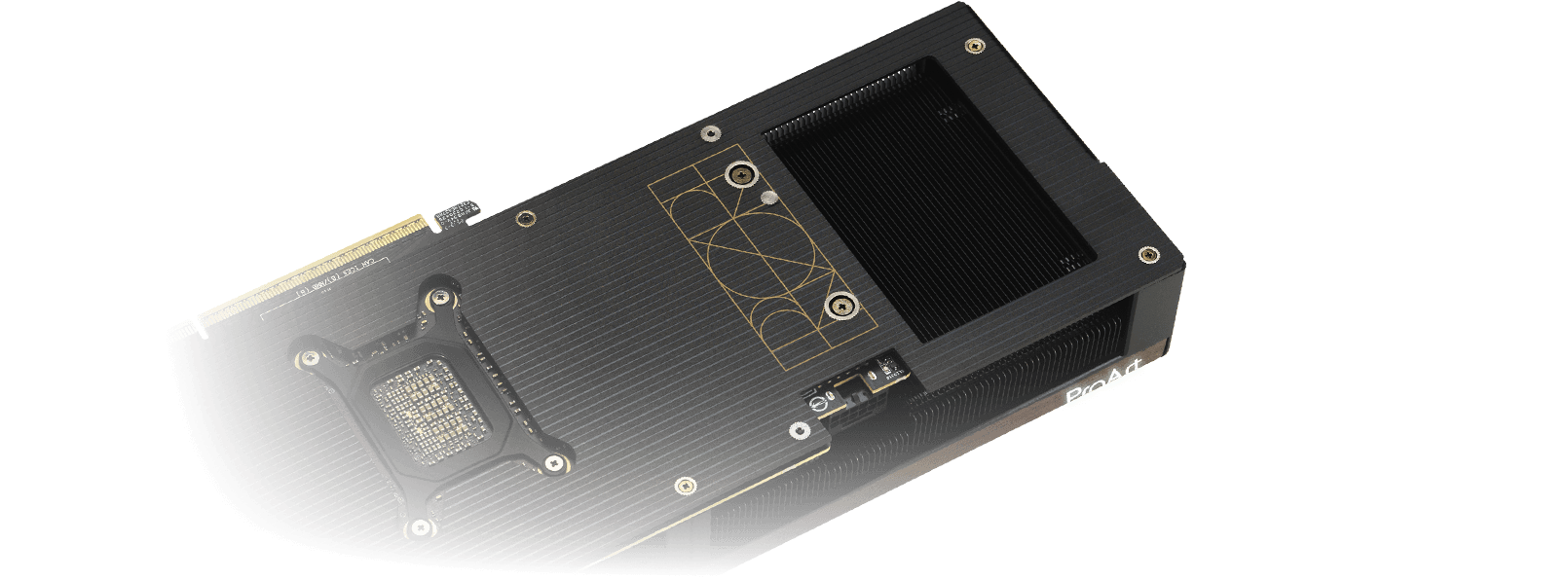 Rear Panel with big vented space of ProArt GeForce RTX 5080 card