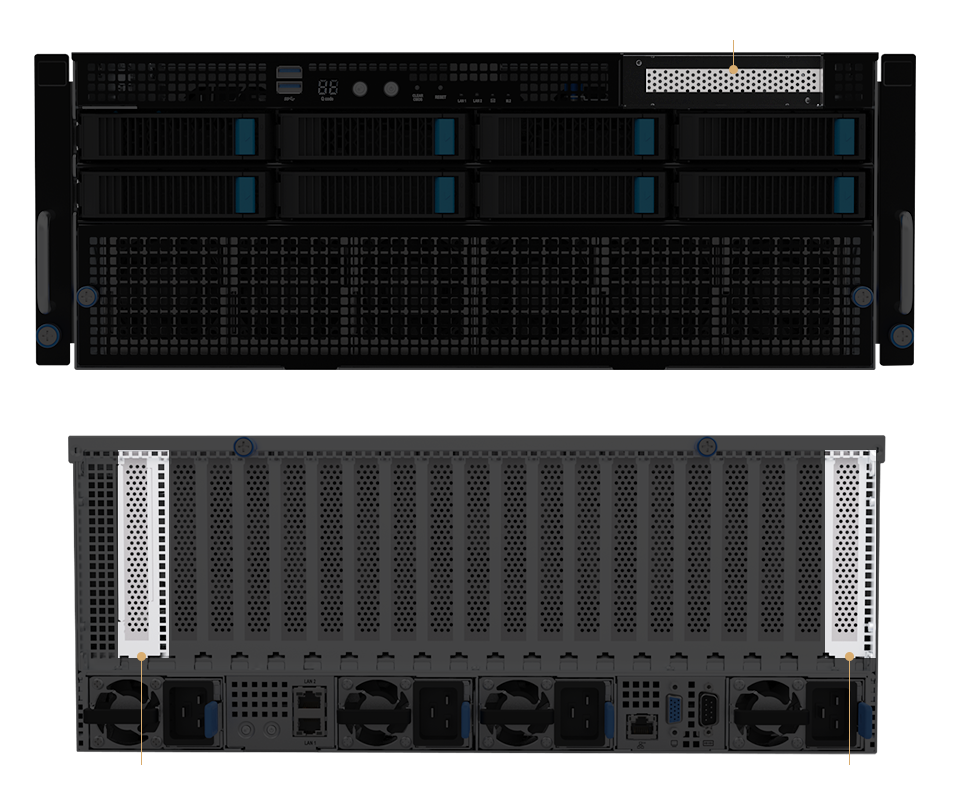The front/rear panel of 3 PCIe layout