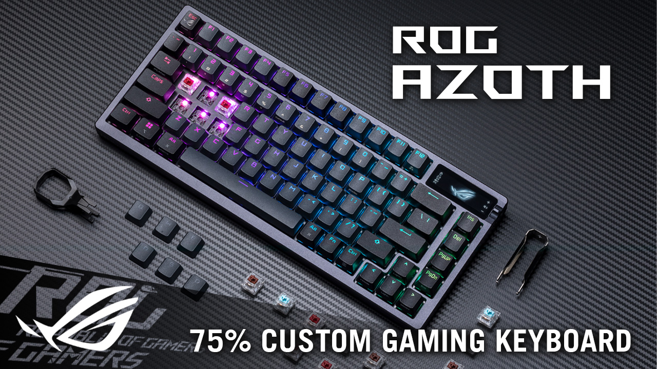 ROG Azoth with extra switches and DIY tools on the side