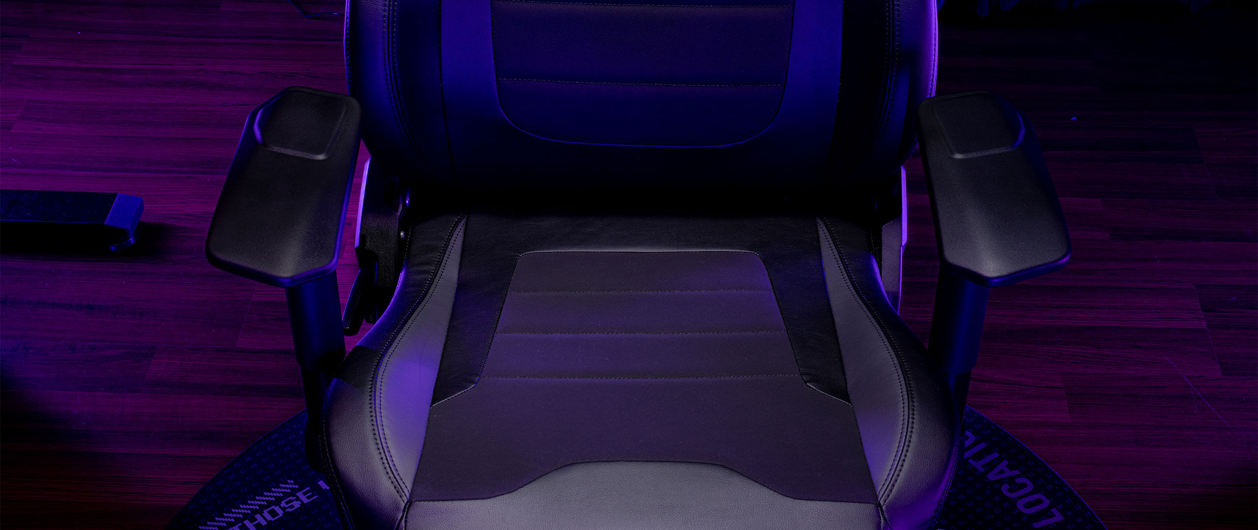 ROG Aethon close-up on seat area, highlighting the dual-density structure