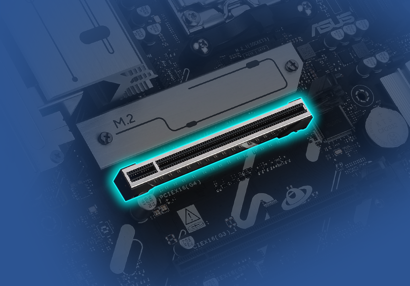 Graphic depicting the PRIME B840M-A WIFI SafeSlot Core+ feature.