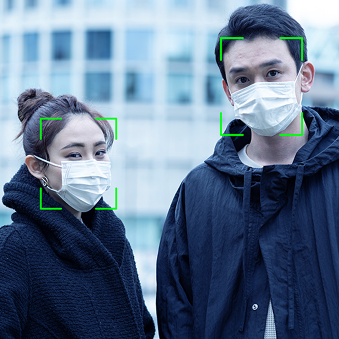 Identify individuals even if they are wearing a mask and monitor who is wearing a mask or not