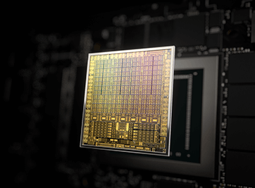 Close-up of NVIDIA graphics chip