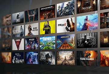 Collage of popular PC games including Minecraft, Fortnite, Tomb Raider and so on
