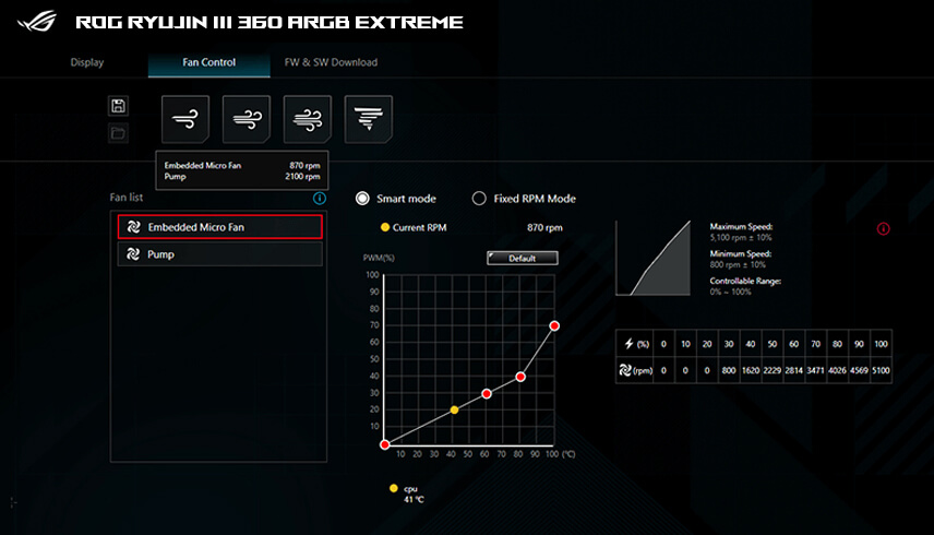 Fan Control user interface image