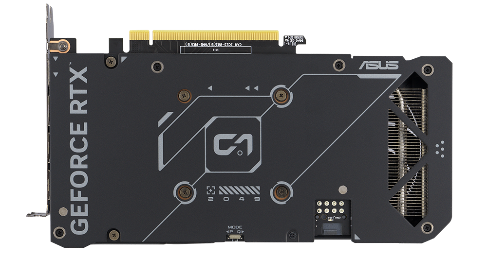 ASUS Dual GeForce RTX 4060 videokaart achterplaat.