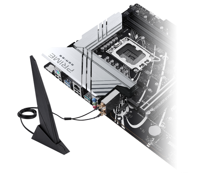 The PRIME Z790-V AX motherboard features onboard WIFI 6.