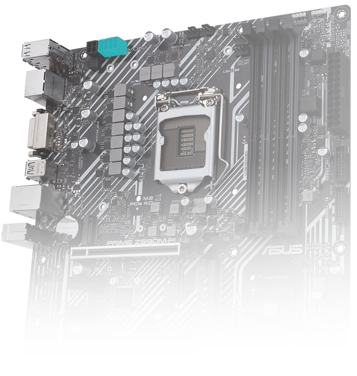 ASUS Prime Z590M-PLUS LGA 1200(Intel11th/10th Gen) microATX Motherboard  (PCIe 4.0, 10 Power Stages, 3X M.2 Slot,Thunderbolt Header,1Gb LAN, 並行輸入 