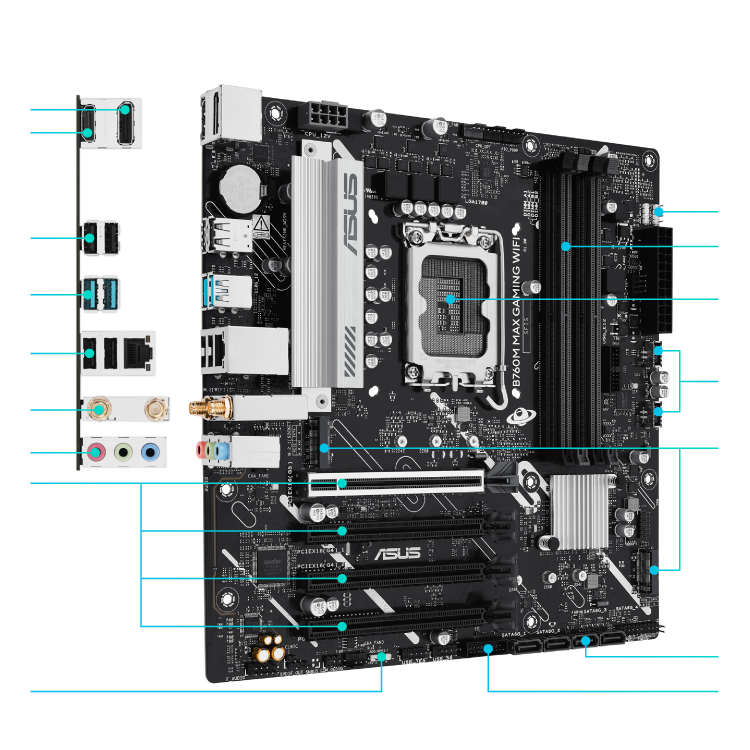 All specs of the B760M MAX GAMING WIFI motherboard