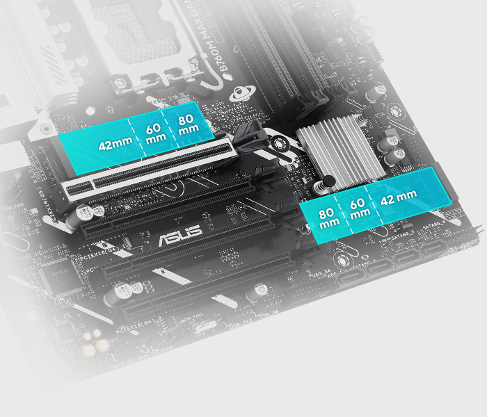 Supports three M.2 slots