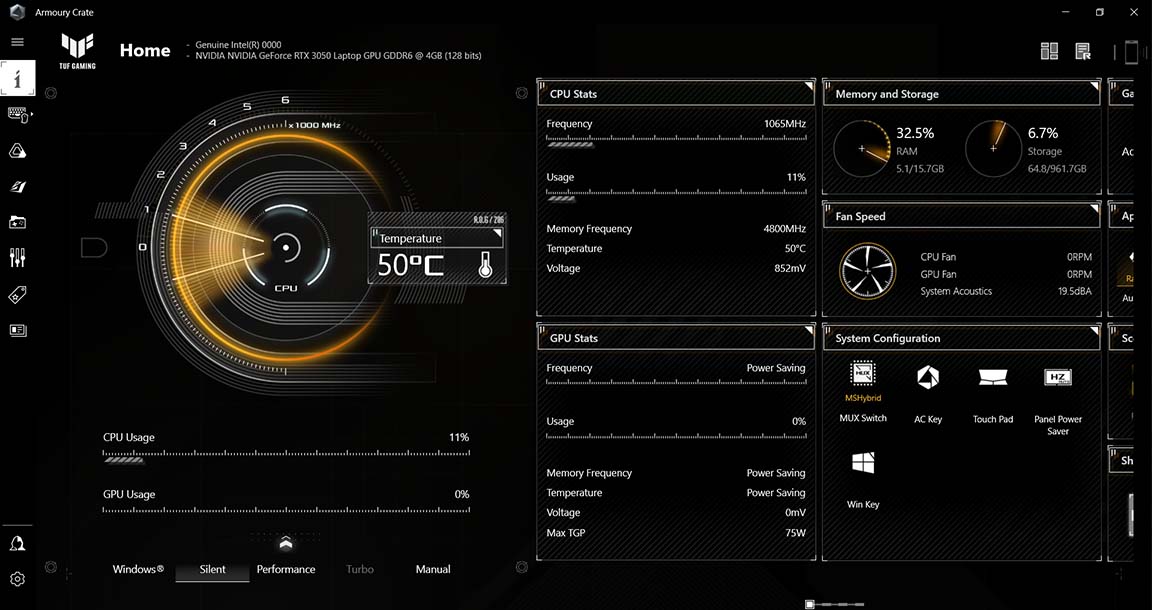 Программное обеспечение ASUS TUF DASH F15