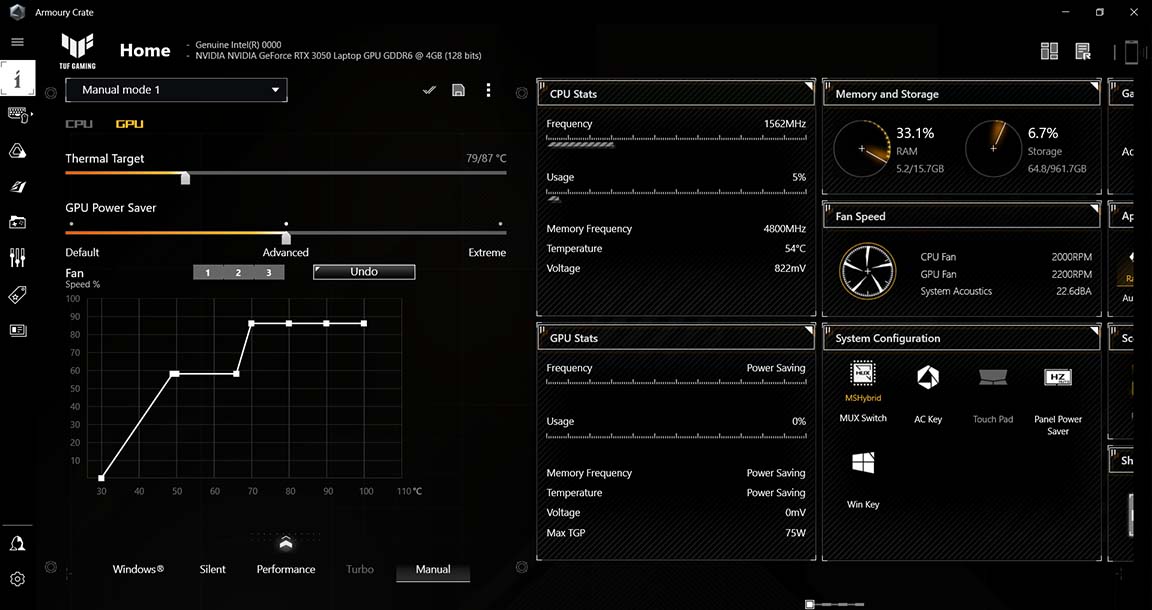 Программное обеспечение ASUS TUF DASH F15