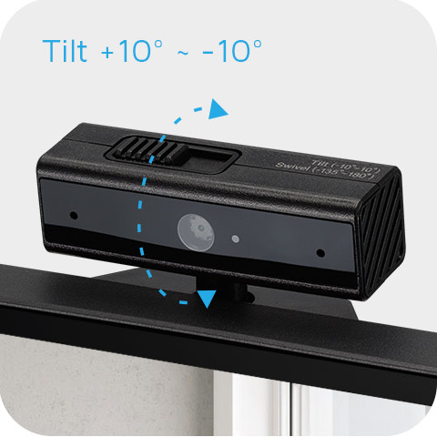 ASUS BE27ACSBK's webcam offers +10°–-10° tilt adjustment