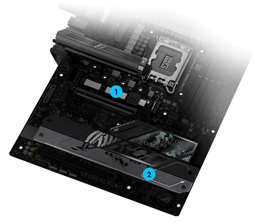 Strix Z890-F M.2 heatsinks and backplate layout