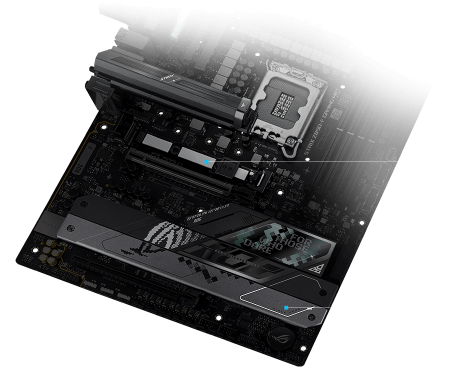 Strix Z890-F M.2 heatsinks and backplate layout