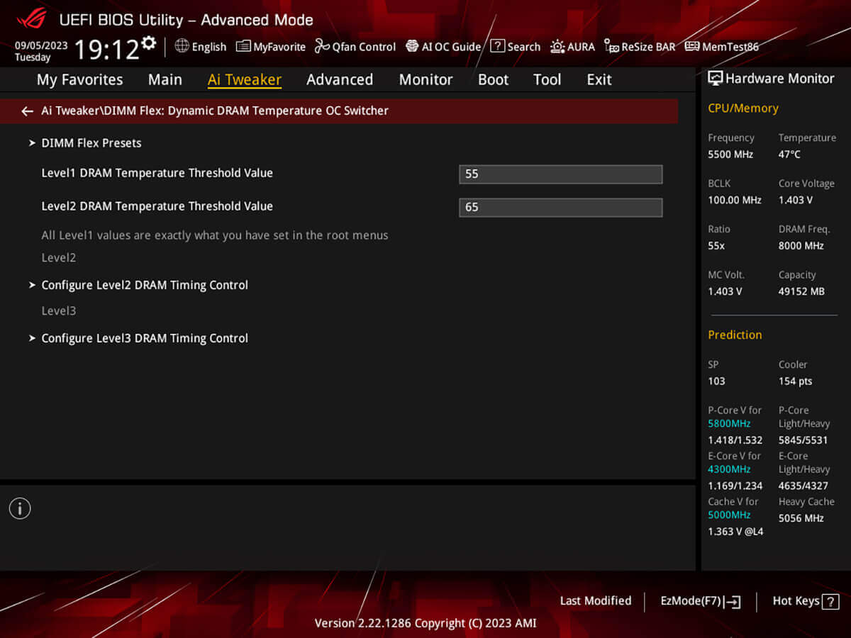 UI of DIMM FLEX