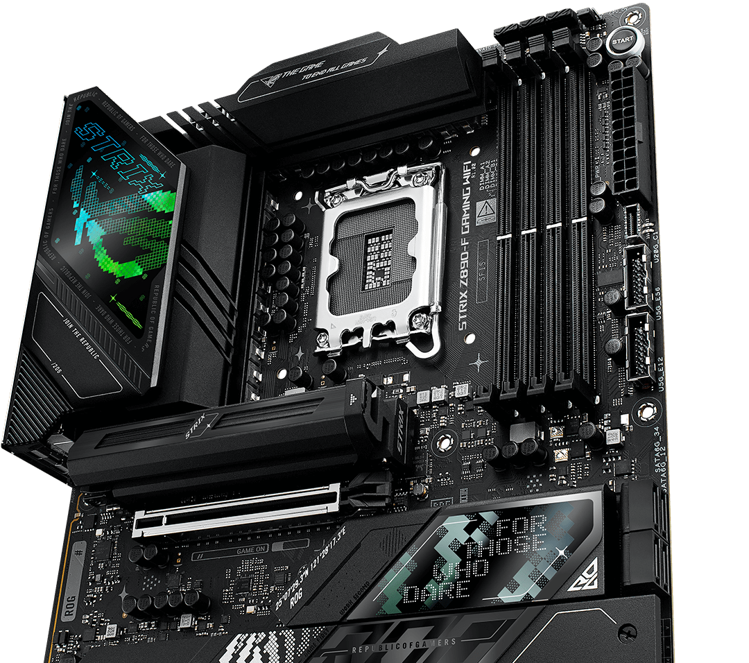 La ROG Strix Z890-F dispose de 16+2+2 phases d'alimentation d'une puissance de 110 ampères.