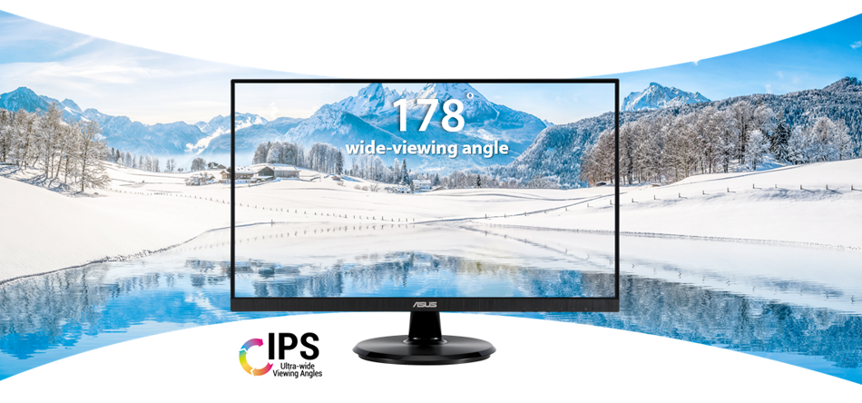 The wide 178° viewing angles offered by ASUS VA24DCP ensures minimal distortion and color shift