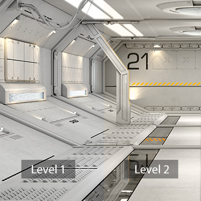 The different effects when applies low blue light level one and level two filter