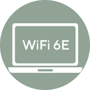 Um ícone de computador portátil com texto WiFi 6E