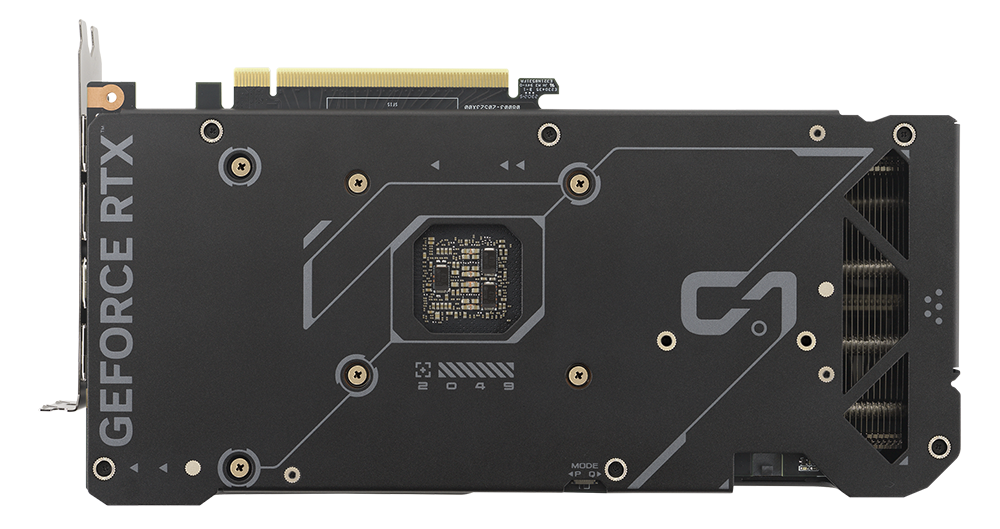 ASUS Dual GeForce RTX 4070 graphics card backplate.