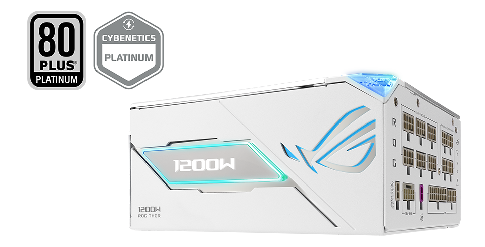 Curva di efficienza di ROG Thor 1200W Platinum III White Edition con logo 80 plus platinum