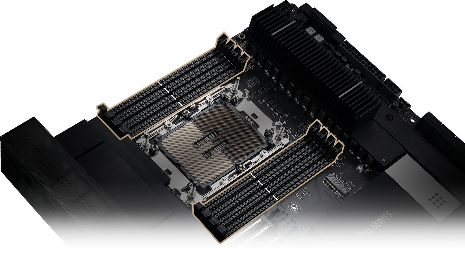 The close look on memory slots