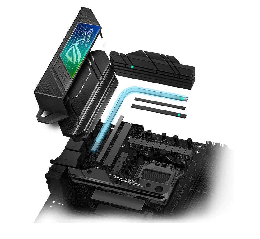 ROG Strix X670E-F VRM cooling design layout