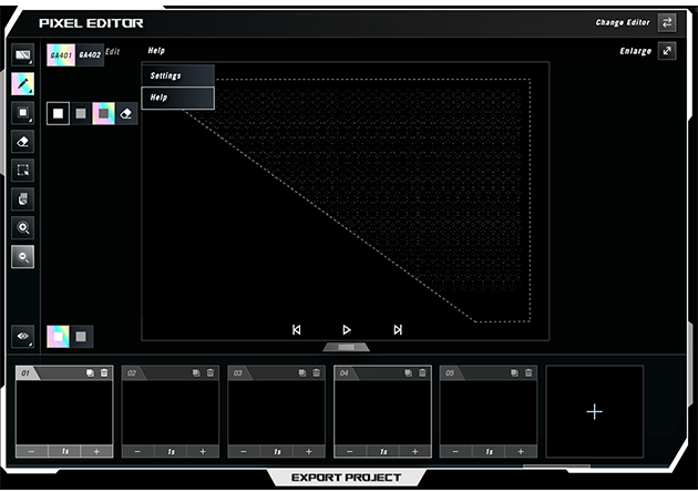 Demonstration of pixel editor.