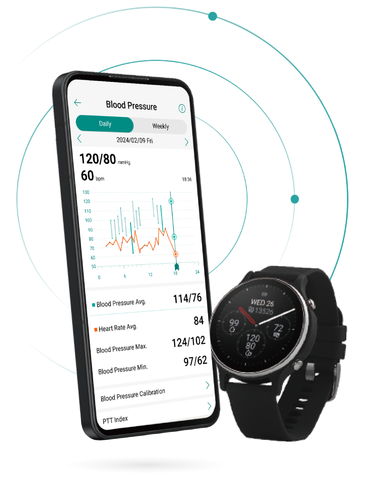 ASUS Blood Pressure Application photo with ASUS VivoWatch