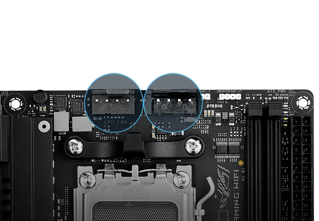 Strix B850-I fan header locations