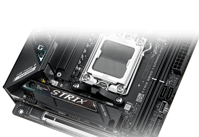 Strix B850-I M.2 heatsinks and backplate layout