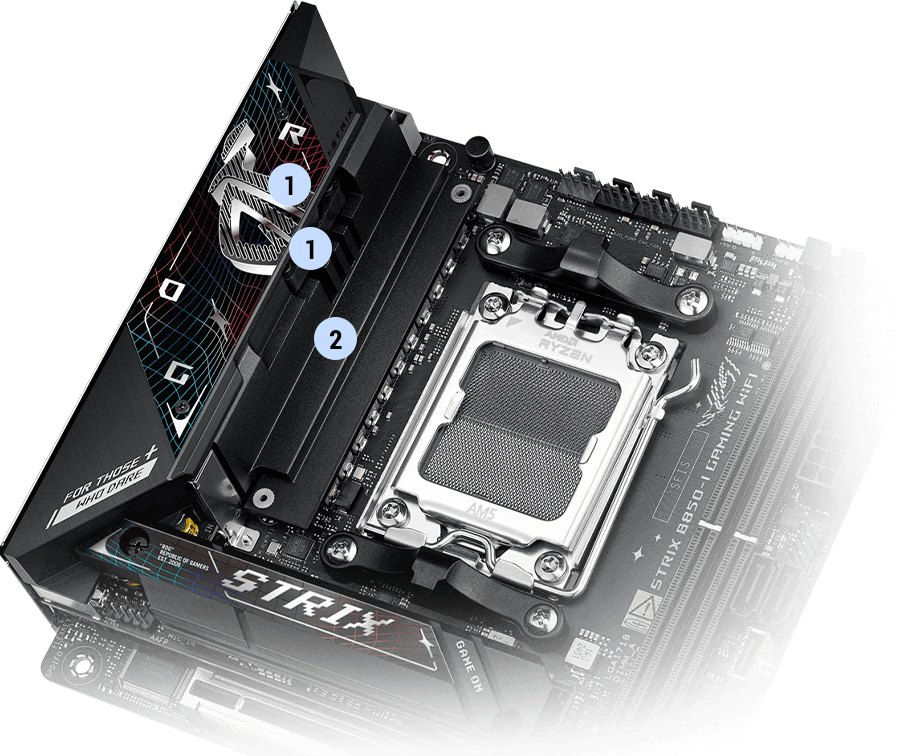 Strix B850-I VRM cooling design layout