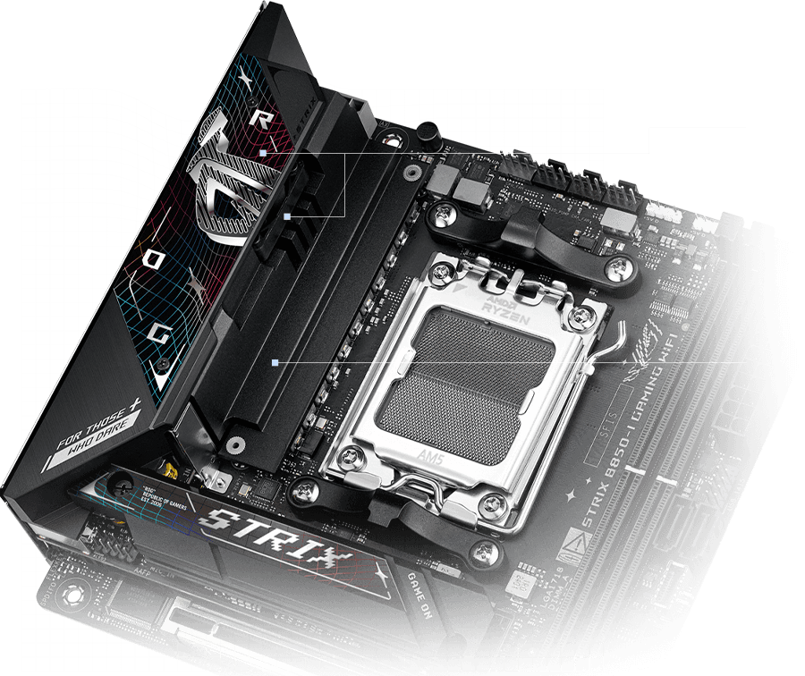 Strix B850-I VRM cooling design layout