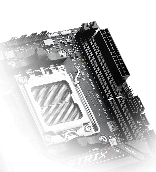 Strix B850-I 让您将记忆体超频至 8600+ MT/s。